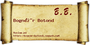 Bognár Botond névjegykártya